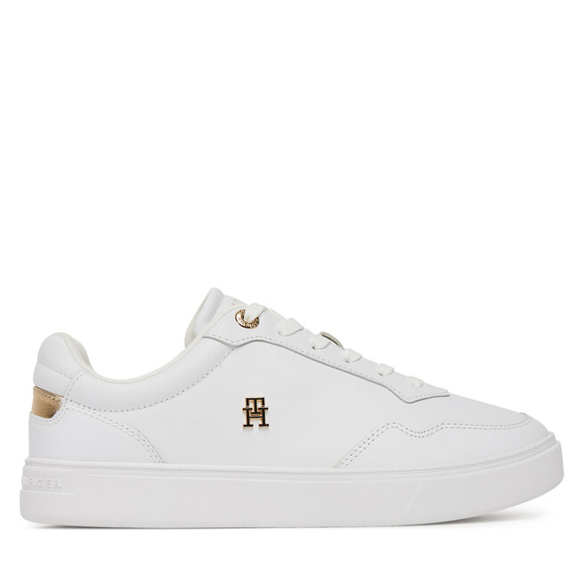 Sneakersy Tommy Hilfiger Essential Elevated Court Sneaker FW0FW08758 Biały - kobiece