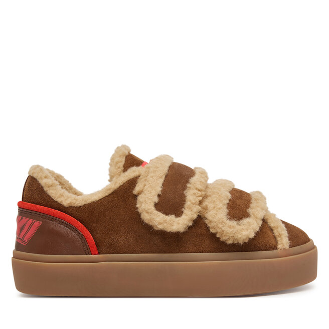 Sneakersy Inuikii Lila Shearling Low Velcro 1001.001.0561.150 Brązowy - kobiece