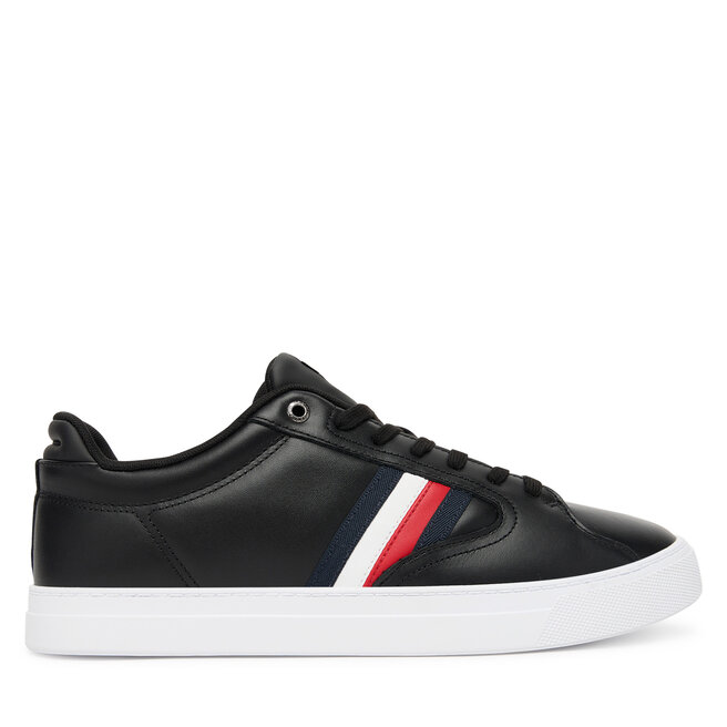 Sneakersy Tommy Hilfiger Icon Court Stripes FM0FM05628 Czarny - męskie