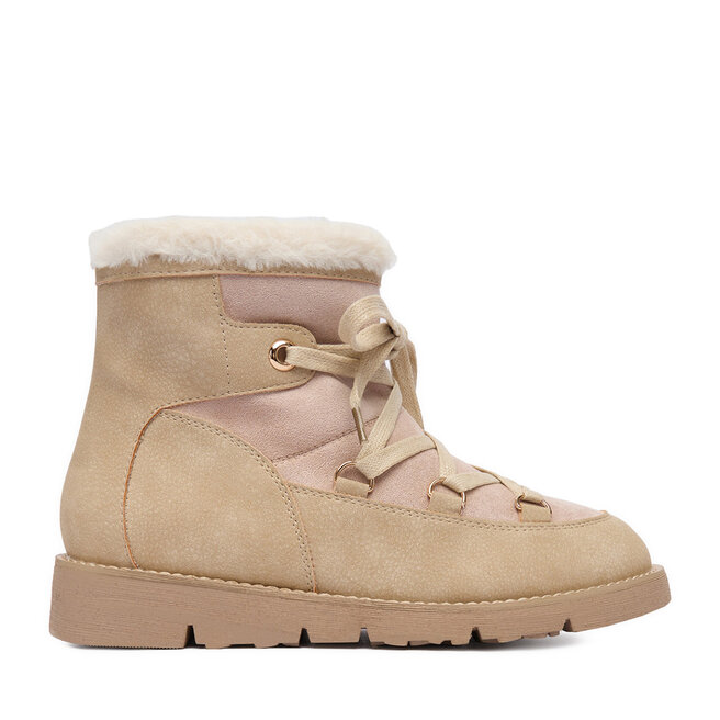 Śniegowce DeeZee 17125-1-BEIGE PU Beżowy - kobiece