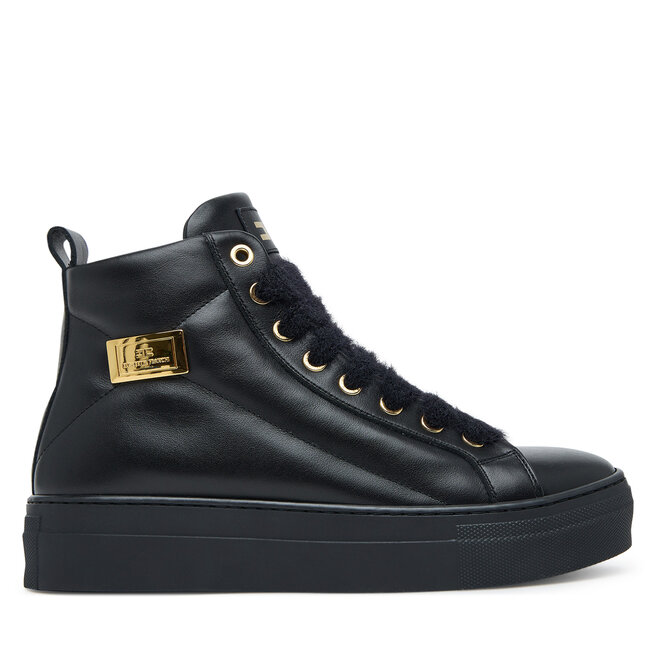Botki Elisabetta Franchi High Top Lace Up F4-A9E-0362-1251930 D Czarny - dziewczęce
