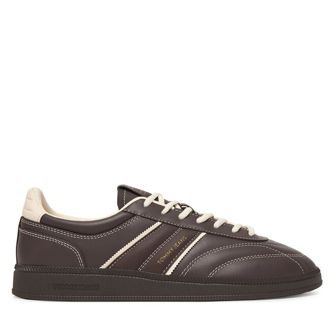 Sneakersy Tommy Jeans The Greenwich Edge Stitching EM0EM01708 Brązowy - męskie