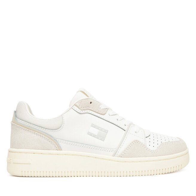 Sneakersy Tommy Jeans Tjw Retro Basket Sneaker EN0EN02818 Écru - kobiece