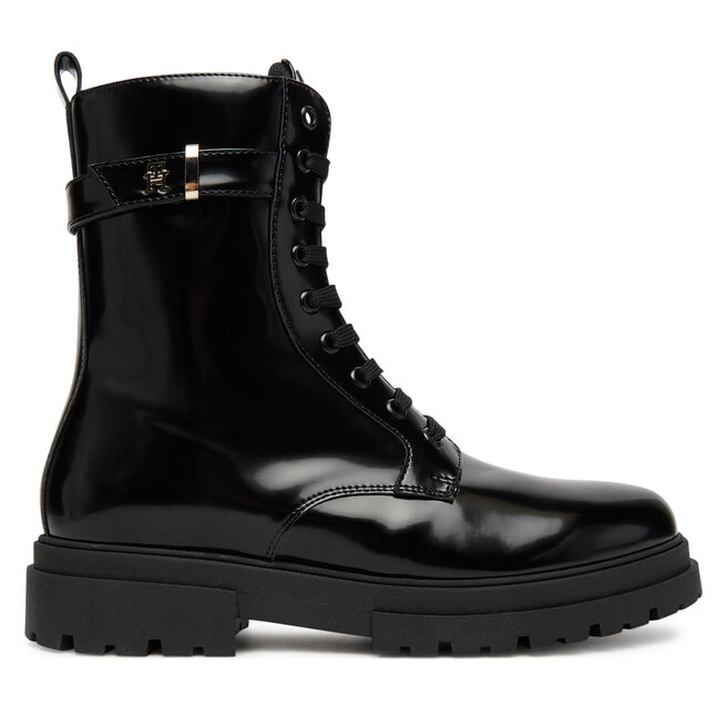 Trapery Tommy Hilfiger Lace-Up Bootie T4A5-34028-1453 D Czarny - dziewczęce