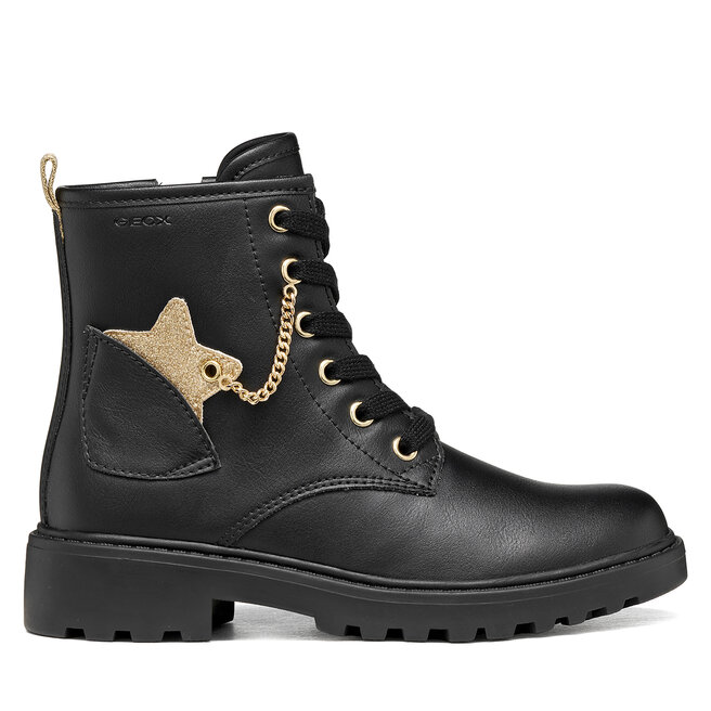Trzewiki Geox J Casey Girl J6620G 000BC C9258 M Czarny - dziewczęce