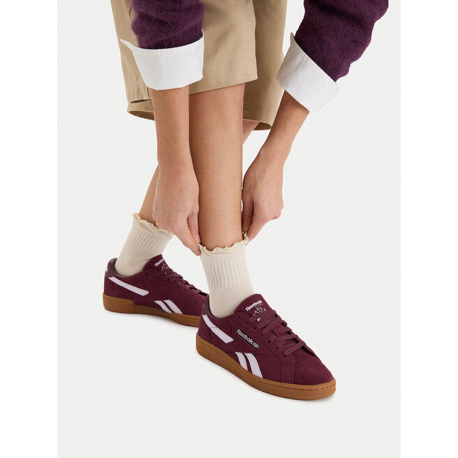 Sneakersy Reebok EO-CLUB C GROUNDS UK 100229523 Bordowy - kobiece
