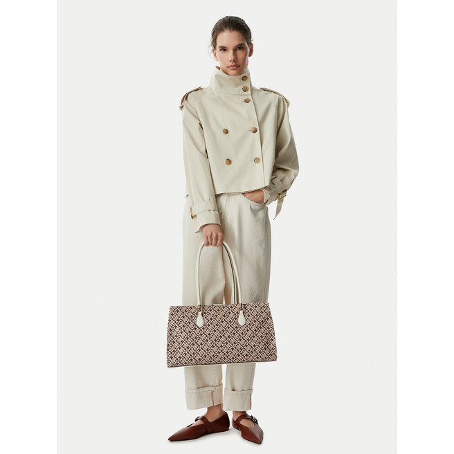 Torebka Tommy Hilfiger Th Grace Satchel Jacquard AW0AW18754 Brązowy -