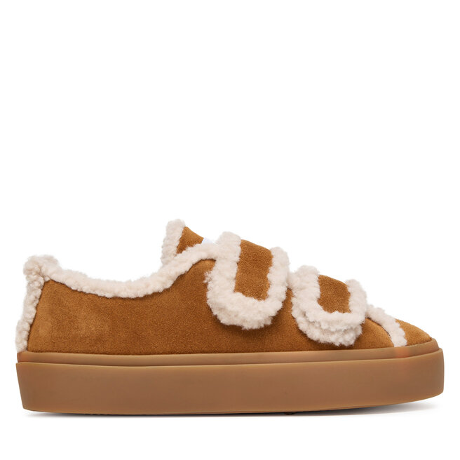 Sneakersy Inuikii Shearling Low Velcro 1001.001.0231 Brązowy - kobiece