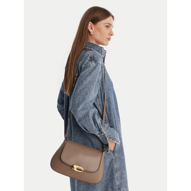 Torebka Calvin Klein Hardware Flap Meidum Crossbody LV04F3401G Beżowy -