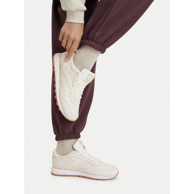 Sneakersy Reebok EO-CLASSIC LEATHER 100271663 Kremowy - kobiece