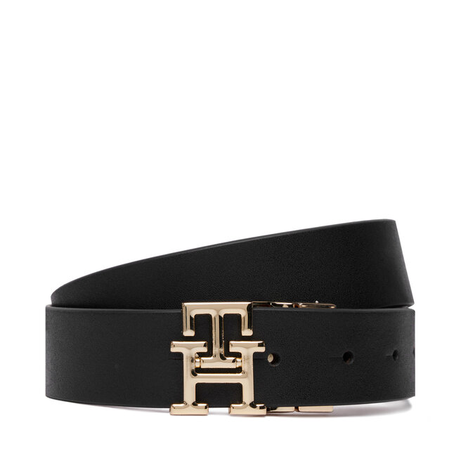 Pasek Tommy Hilfiger Th Logo Rev 3.0 Pebble AW0AW18691 Czarny -