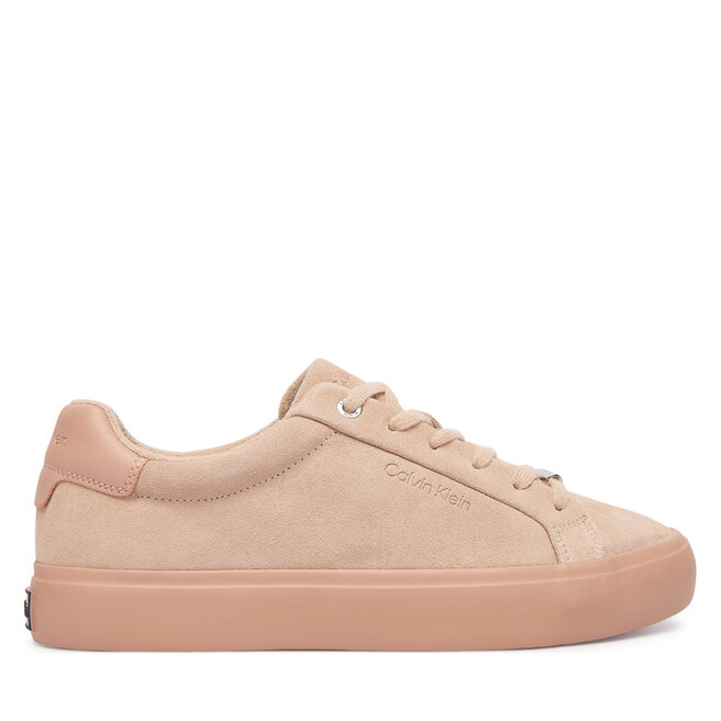 Sneakersy Calvin Klein Lace-Up Sneaker Suede/Wl Ck HW0HW02679 Różowy - kobiece