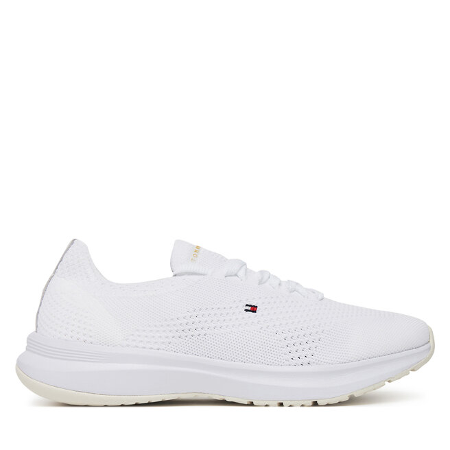 Sneakersy Tommy Hilfiger Th Knit Runner FW0FW08813 Biały - kobiece