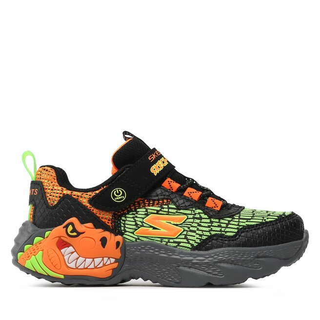 Sneakersy Skechers Dino Lights 400615L/BKOR Czarny - chłopięce