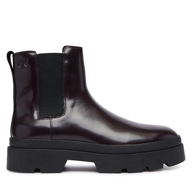 Sztyblety Calvin Klein Lugged Chelsea Boot Matt Lth HM0HM02445 Brązowy ciemny - męskie