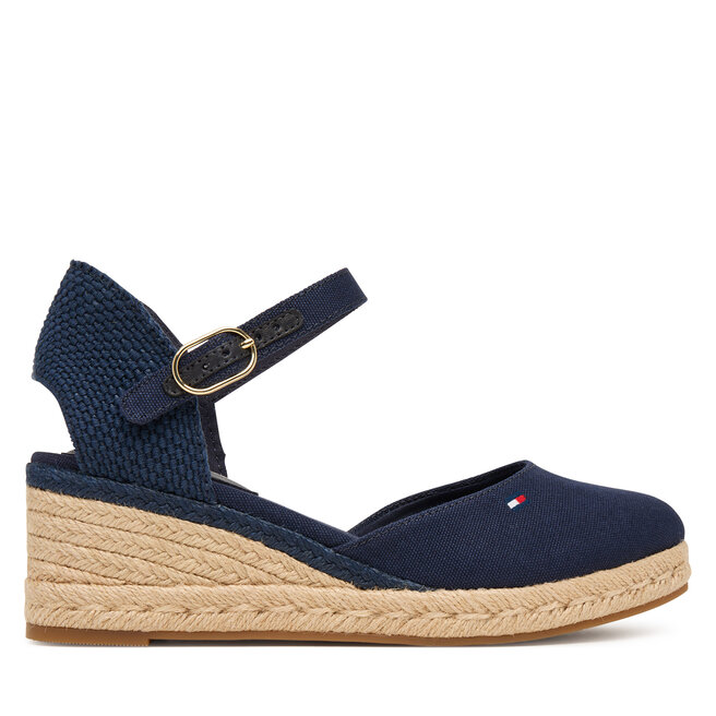 Espadryle Tommy Hilfiger Mid Wedge Espad Closed Toe FW0FW09233 Granatowy - kobiece