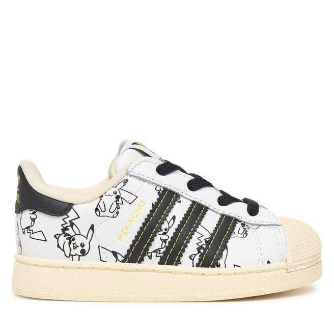 Sneakersy adidas Pokemon Superstar II Elastic Lace KJ5614 Biały - chłopięce