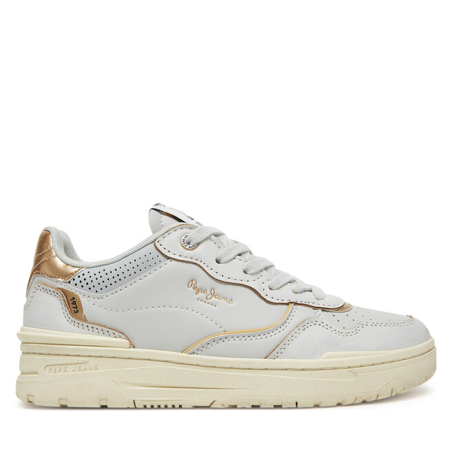 Sneakersy Pepe Jeans Chester Distress W PLS00033 Biały - kobiece
