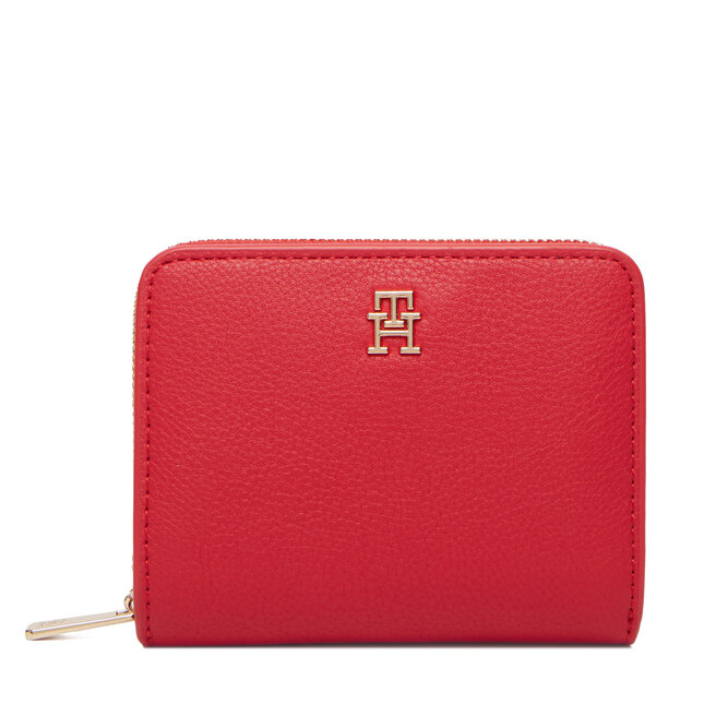 Portfel Tommy Hilfiger Th Icon Med Za W/Flap AW0AW18475 Czerwony -