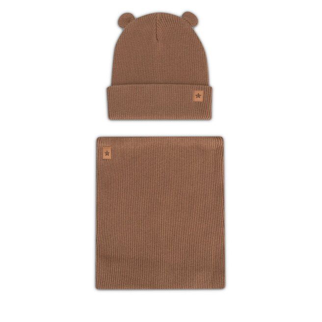 Komplet czapka i komin Action Boy 8KF-001-AW24 Brązowy -