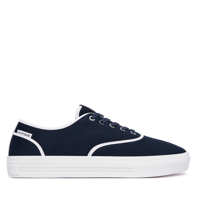 Tenisówki Tommy Hilfiger Th Vulc Cup Long Lace Canvas FM0FM05874 Granatowy - męskie