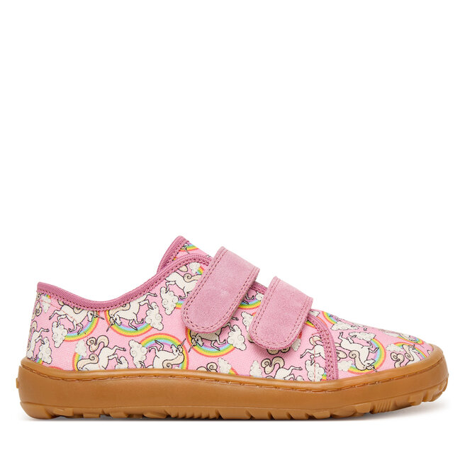 Kapcie Froddo Barefoot Canvas G1700440-12 D Różowy - dziewczęce