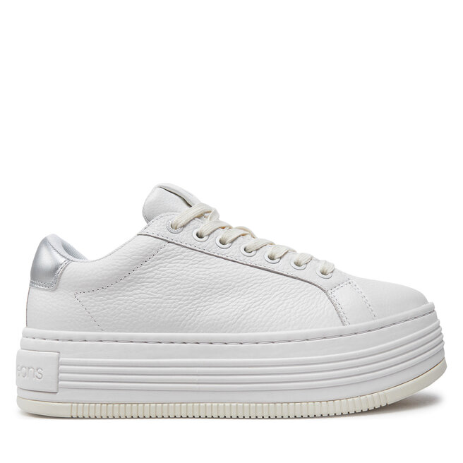Sneakersy Calvin Klein Jeans Bold Flatf Low Mix Ohb YW0YW01632 Biały - kobiece
