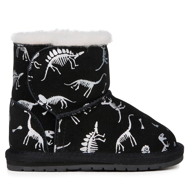 Śniegowce EMU Australia Toddle Reflective Dino B12966 Czarny - chłopięce
