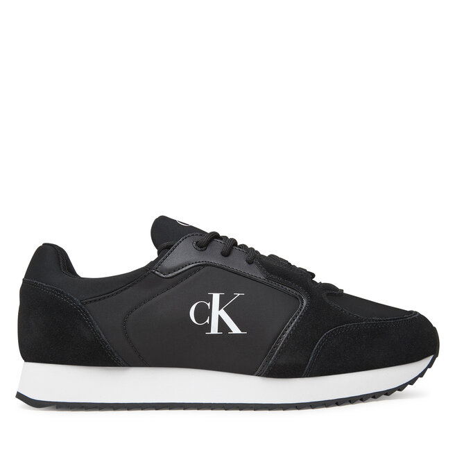 Sneakersy Calvin Klein Jeans Retro Runner Sock Lace Up Ny-Su YM0YM01326 Czarny - męskie