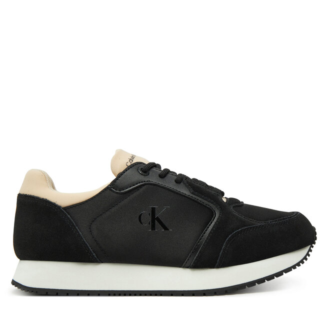 Sneakersy Calvin Klein Jeans Runner Laceup Low Mg Media YW0YW01644 Czarny - kobiece