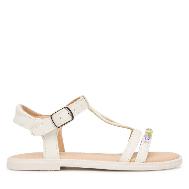 Sandały Geox Jr Sandal Karly J6535H 000BC C1000 S Biały - dziewczęce