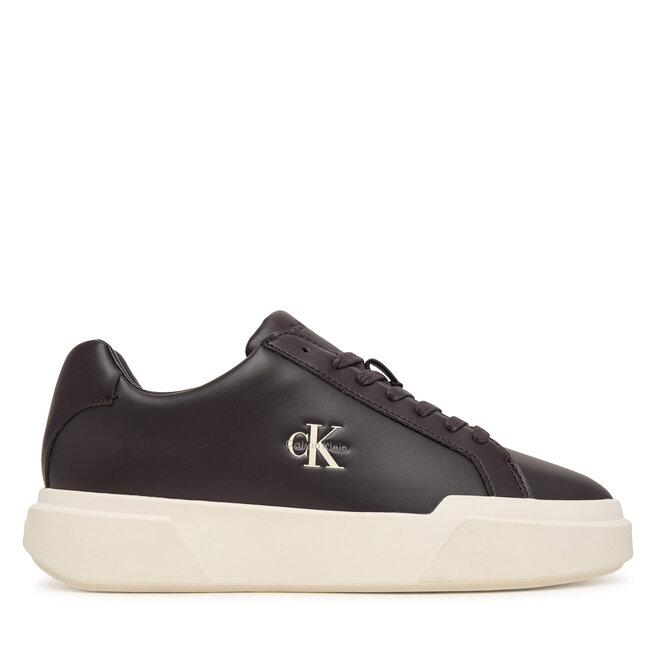 Sneakersy Calvin Klein Chunky Cupsole Laceup Lth YW0YW01947 Brązowy ciemny - kobiece