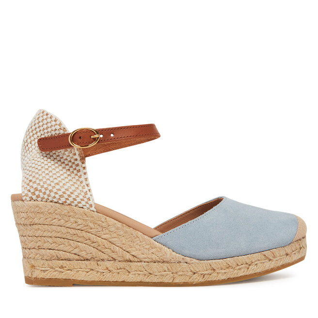 Espadryle Genuins Carina Velour G106384 Niebieski - kobiece