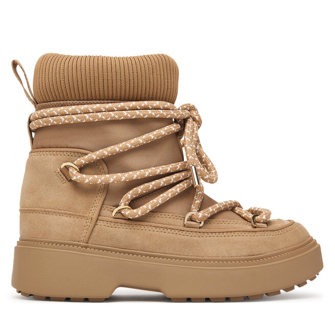Śniegowce Tommy Hilfiger Lace-Up Water Resist Snow Boot FW0FW09546 Beżowy - kobiece