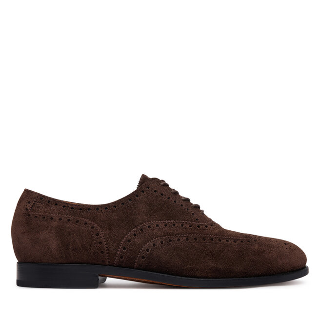 Półbuty Polo Ralph Lauren Owen Wingtip 811P15884001 Brązowy ciemny - męskie