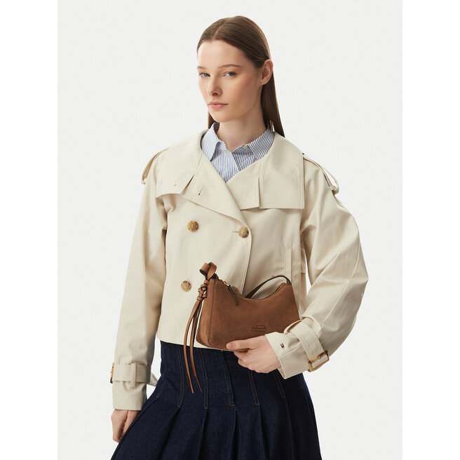 Torebka Tommy Hilfiger Th Statement Mini Should Bag Sue AW0AW18823 Brązowy -