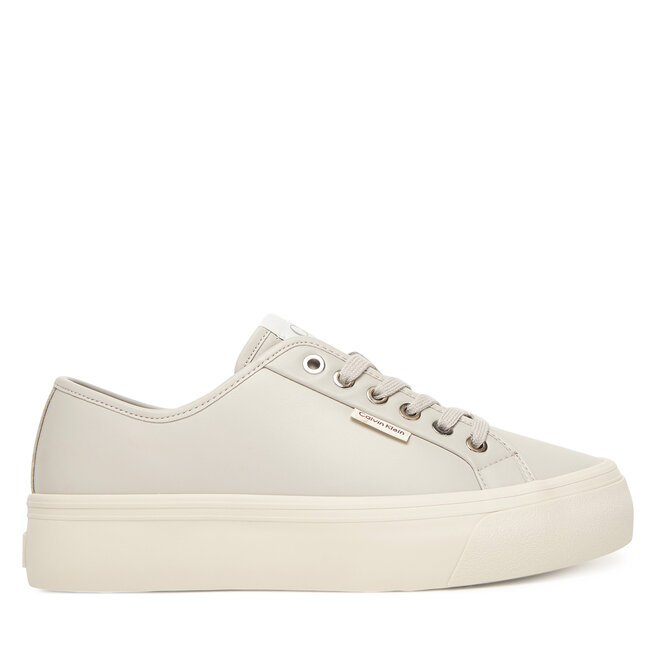 Sneakersy Calvin Klein Vulc Flatf Lace Up Lth YW0YW01932 Szary - kobiece