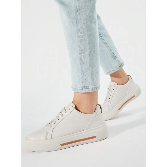 Sneakersy Clarks Hollyhock Walk 26176308 Biały - kobiece