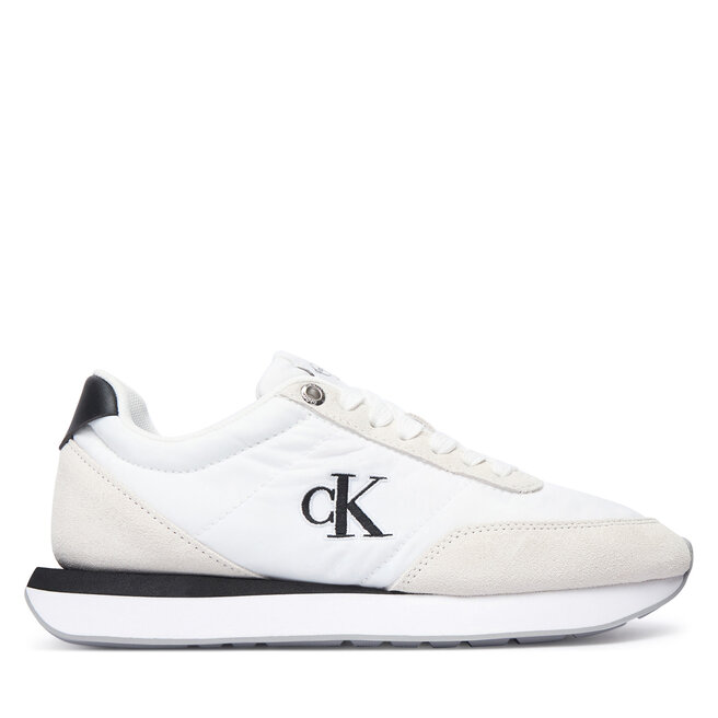 Sneakersy Calvin Klein Retro Runner Ess Mix Mat Wmn YW0YW01990 Biały - kobiece