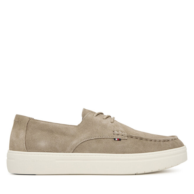Półbuty Tommy Hilfiger Casual Suede Stitch Toe Hybrid FM0FM05707 Beżowy - męskie