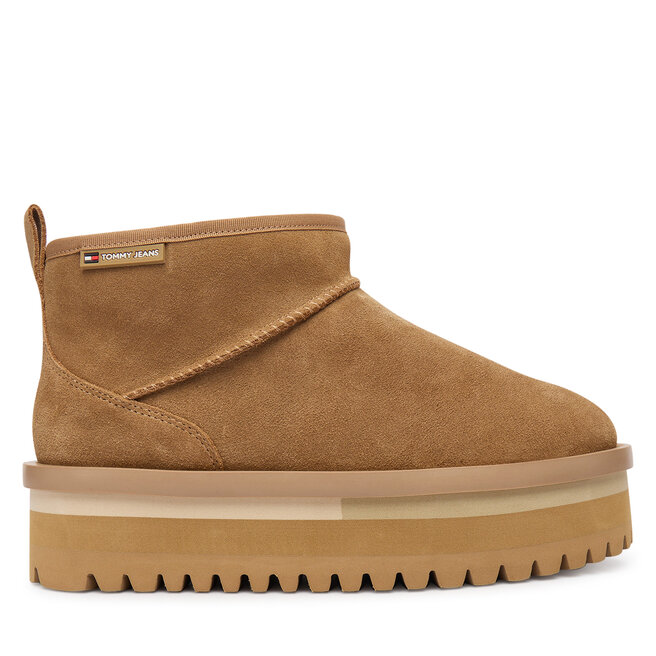 Śniegowce Tommy Jeans Tjw Flatform Snow Boot Suede EN0EN02841 Brązowy - kobiece