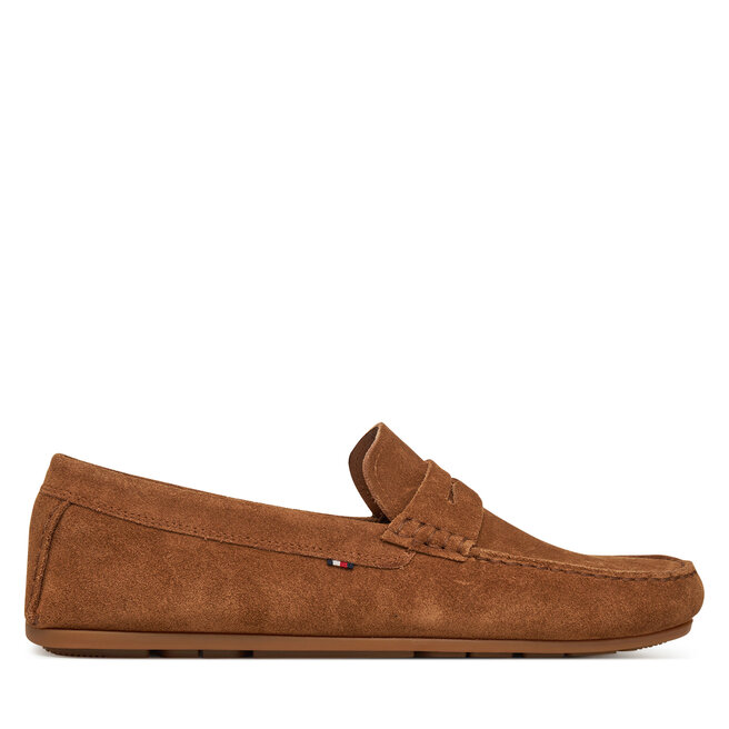 Mokasyny Tommy Hilfiger Casual Hilfiger Suede Driver FM0FM04998 Brązowy -