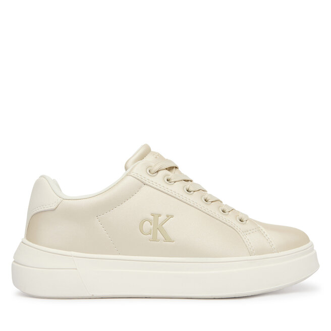 Sneakersy Calvin Klein Low Cut Lace Up V3A9-83220-1688 Beżowy - dziewczęce