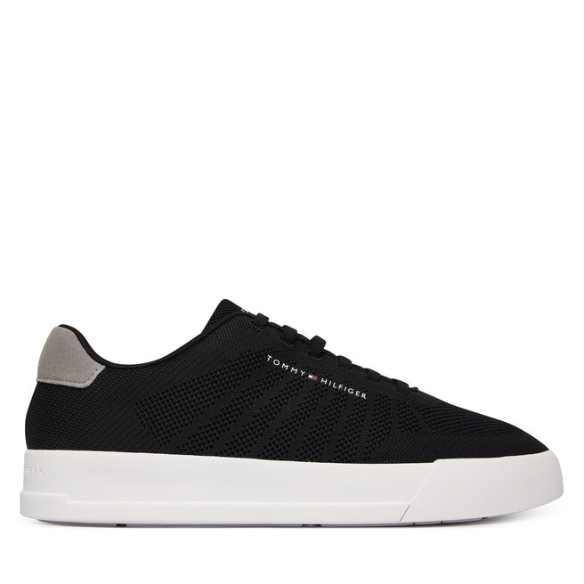 Sneakersy Tommy Hilfiger Th Court Knit FM0FM05823 Czarny - męskie
