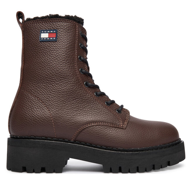 Trapery Tommy Jeans Tjw Urban Laceup Boot Wl EN0EN02906 Brązowy - kobiece