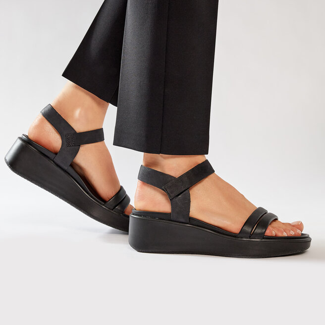 Sandały ECCO Flowt Wedge Lx W 27330351052 Czarny - kobiece