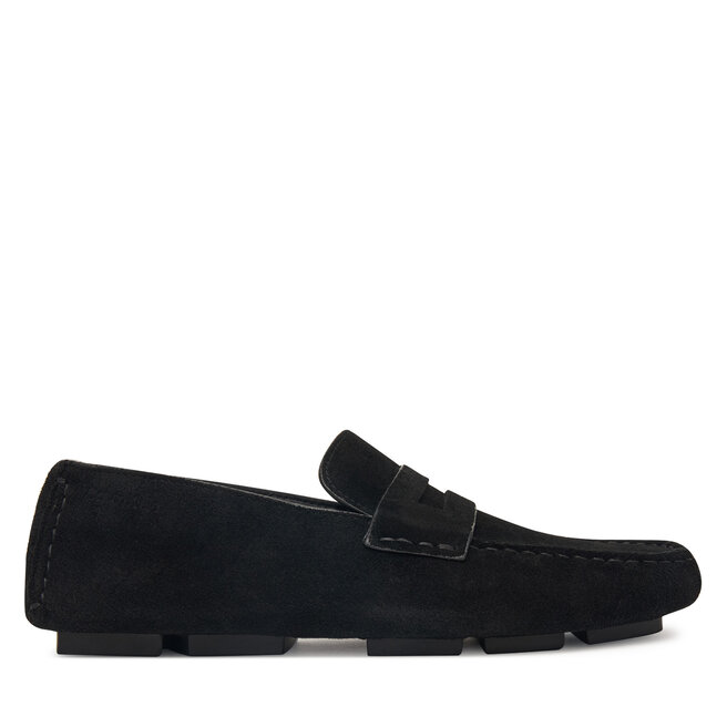 Mokasyny Calvin Klein Square Driver Suede HW0HW02844 Czarny -