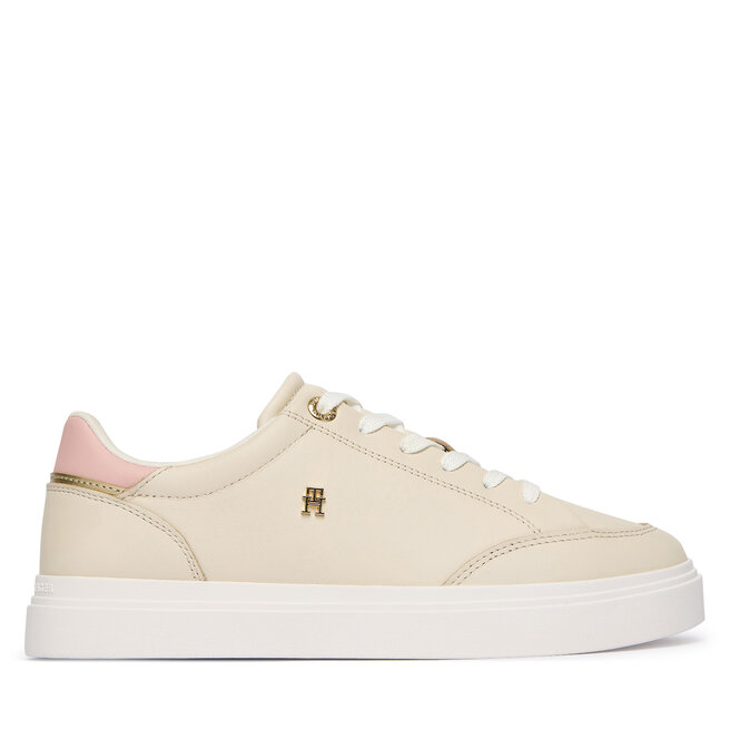 Sneakersy Tommy Hilfiger Th Chic Cupsole FW0FW09106 Écru - kobiece
