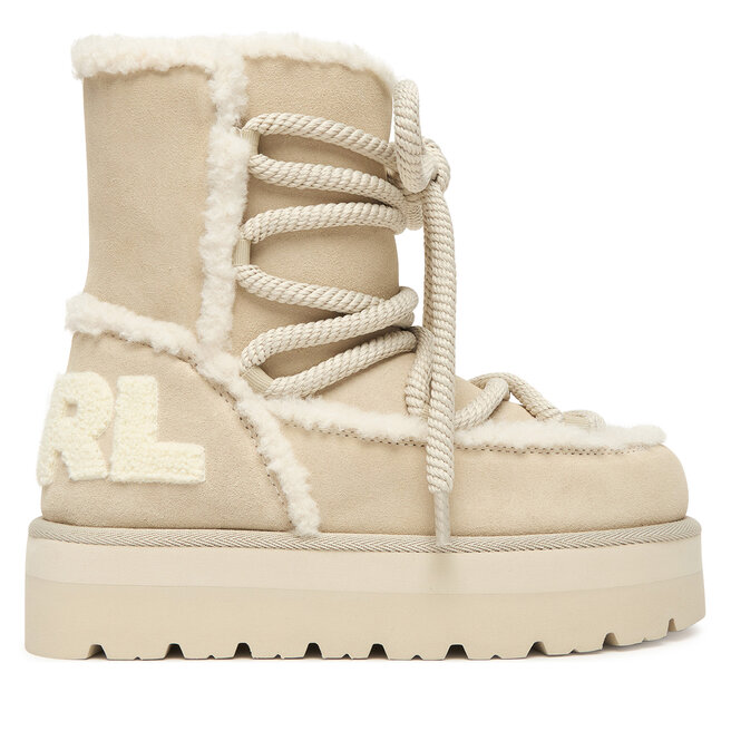 Śniegowce KARL LAGERFELD Skylar Ski KL49676 Beżowy jasny - kobiece