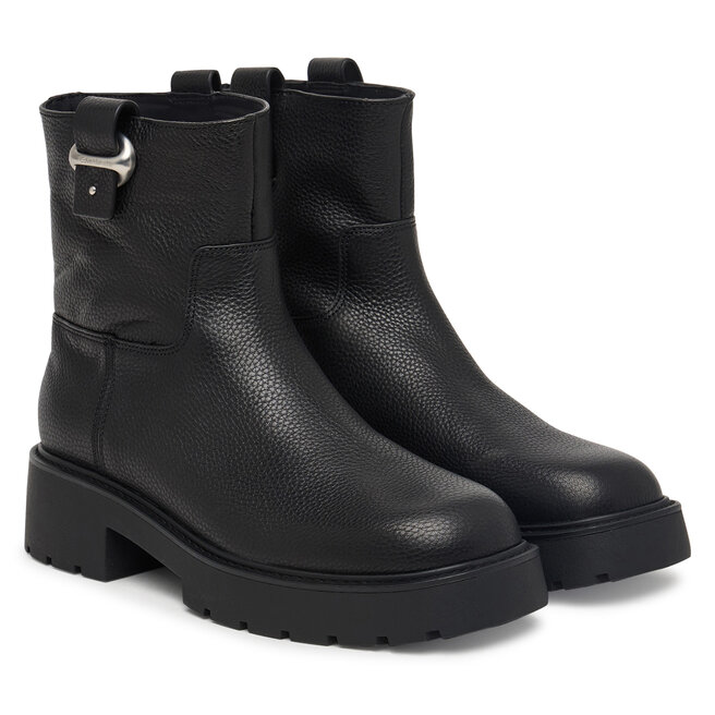 Botki Calvin Klein Chunky Ankle Boot Lth Hdw HW0HW03202 Czarny - kobiece